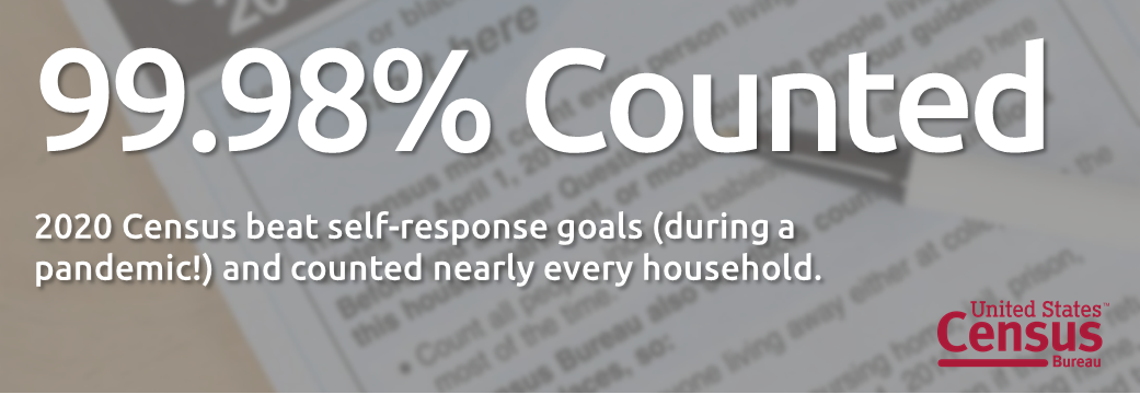 2020 Census bealt self-response goals (during a pandemic!) and counted nearly every household